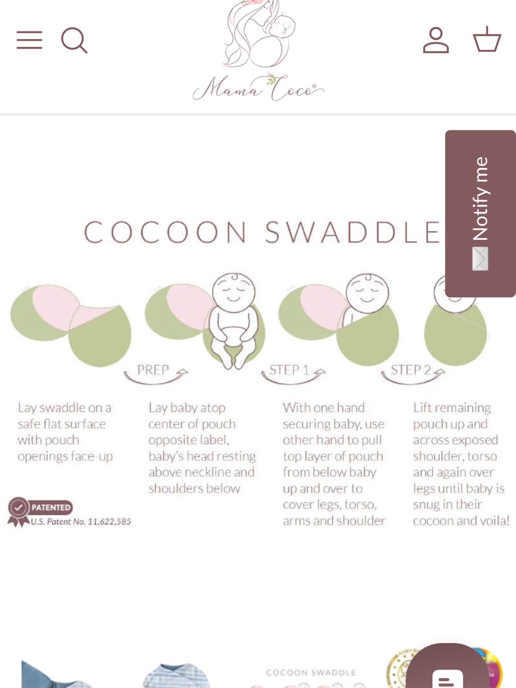Mama Coco Blue Stripe Baby Swaddle -Xsmall — image 4 of 5